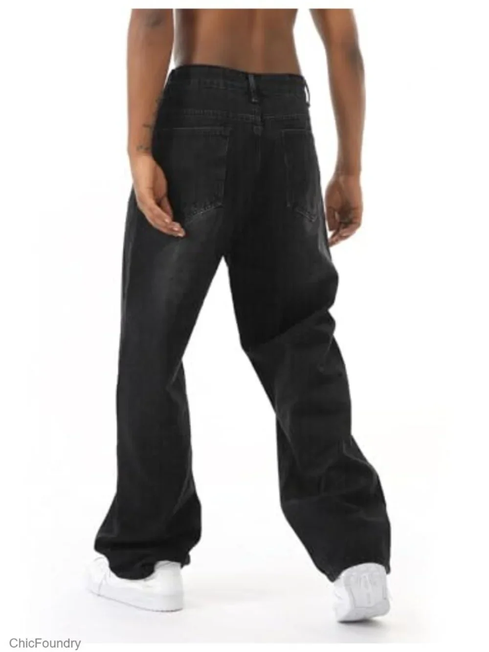 Y2K Baggy Wide Leg Cargo Jeans Men Streetwear Relaxed Fit